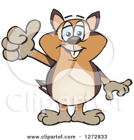 Clipart of a Happy Chipmunk Giving a Thumb up - Royalty Free Vector Illustration by Dennis Holmes Designs