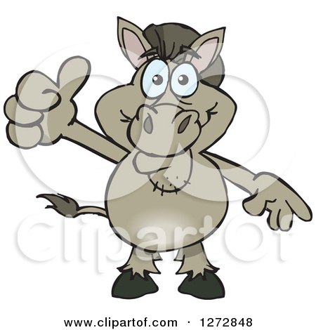 Clipart of a Happy Donkey Giving a Thumb up - Royalty Free Vector Illustration by Dennis Holmes Designs