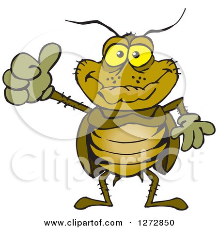 Clipart of a Happy Cockroach Giving a Thumb up - Royalty Free Vector Illustration by Dennis Holmes Designs