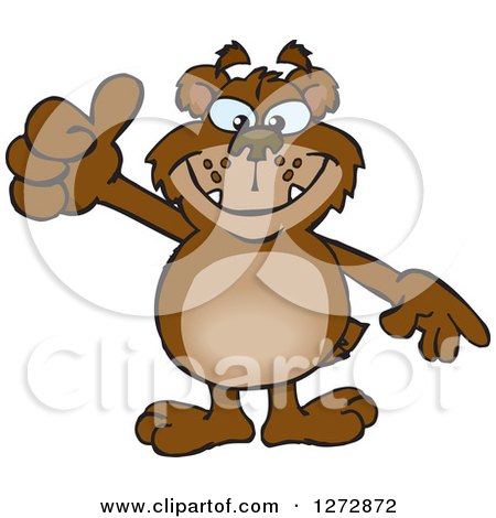 Clipart of a Happy Bear Giving a Thumb up - Royalty Free Vector Illustration by Dennis Holmes Designs