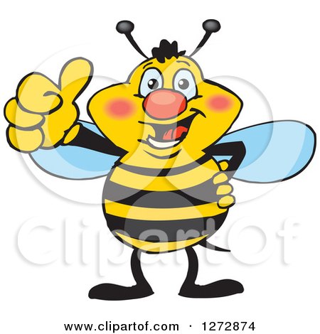 Clipart of a Happy Bee Giving a Thumb up - Royalty Free Vector Illustration by Dennis Holmes Designs