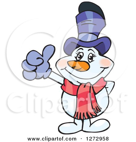 Clipart of a Happy Mrs Snowman Giving a Thumb up - Royalty Free Vector Illustration by Dennis Holmes Designs