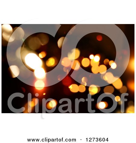 Clipart of a Dark Christmas Background with Glittery Bokeh Lights - Royalty Free Illustration by KJ Pargeter