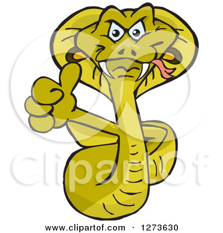 Clipart of a Cobra Snake Giving a Thumb up - Royalty Free Vector Illustration by Dennis Holmes Designs
