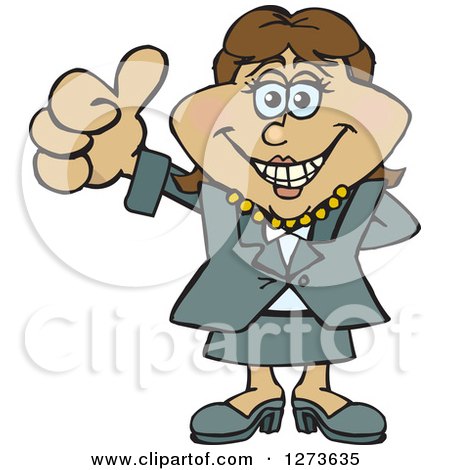 Clipart of a Happy Hispanic Business Woman Giving a Thumb up - Royalty Free Vector Illustration by Dennis Holmes Designs