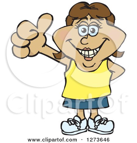 Clipart of a Happy Hispanic Woman Giving a Thumb up - Royalty Free Vector Illustration by Dennis Holmes Designs