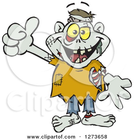 Clipart of a Happy Zombie Giving a Thumb up - Royalty Free Vector Illustration by Dennis Holmes Designs