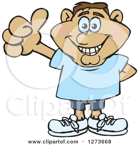 Clipart of a Happy Hispanic Man Giving a Thumb up - Royalty Free Vector Illustration by Dennis Holmes Designs