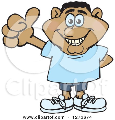 Clipart of a Happy Caucasian Man Giving a Thumb up - Royalty Free Vector Illustration by Dennis Holmes Designs