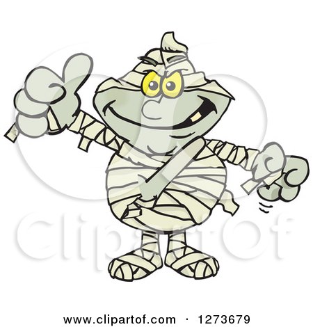 Clipart of a Mummy Giving a Thumb up - Royalty Free Vector Illustration by Dennis Holmes Designs