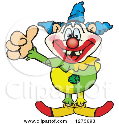 Clipart of a Happy Clown Giving a Thumb up - Royalty Free Vector Illustration by Dennis Holmes Designs