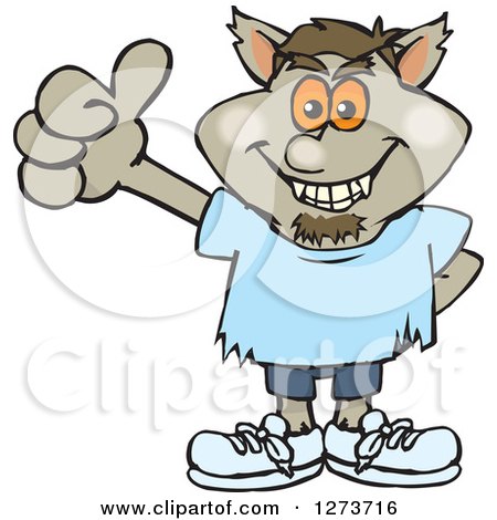 Clipart of a Happy Werewolf Giving a Thumb up - Royalty Free Vector Illustration by Dennis Holmes Designs