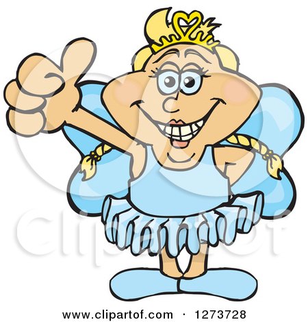 Clipart of a Happy Blond White Female Fairy Giving a Thumb up - Royalty Free Vector Illustration by Dennis Holmes Designs