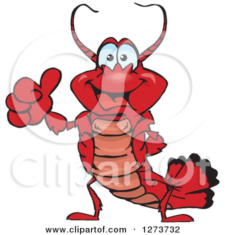 Clipart of a Happy Lobster Giving a Thumb up - Royalty Free Vector Illustration by Dennis Holmes Designs