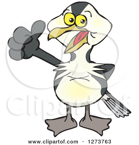 Clipart of a Happy European Shag Bird Giving a Thumb up - Royalty Free Vector Illustration by Dennis Holmes Designs