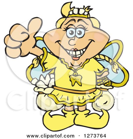 Clipart of a Happy Tooth Fairy Holding a Thumb Up - Royalty Free Vector Illustration by Dennis Holmes Designs