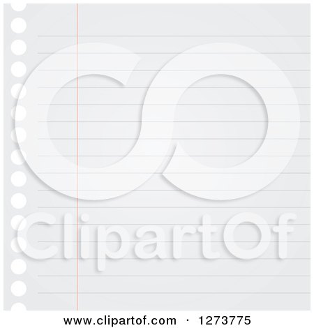 Clipart of a Background of Ruled Paper Torn from a Notebook - Royalty Free Vector Illustration by cidepix