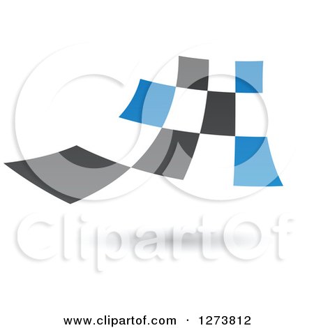 Clipart of a Black and Green Checker Design and Shadow - Royalty Free Vector Illustration by cidepix