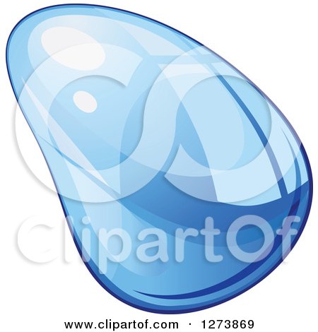 Clipart of a Blue Droplet of Water 2 - Royalty Free Vector Illustration by Vector Tradition SM