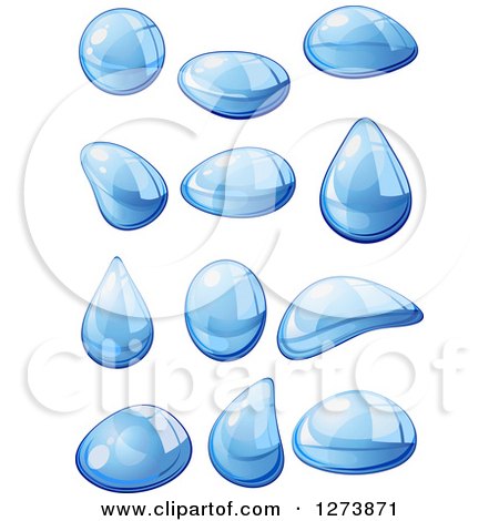 Clipart of Blue Droplets of Water - Royalty Free Vector Illustration by Vector Tradition SM