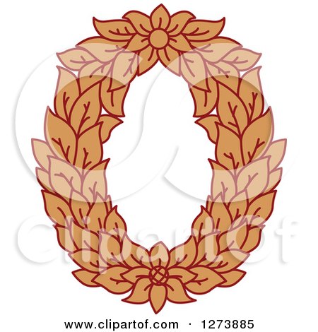 Clipart of a Floral Capital Letter O with a Flower - Royalty Free Vector Illustration by Vector Tradition SM