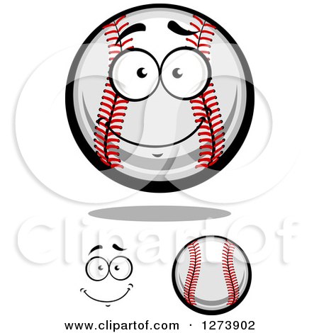 Clipart of Baseballs and a Face 2 - Royalty Free Vector Illustration by Vector Tradition SM
