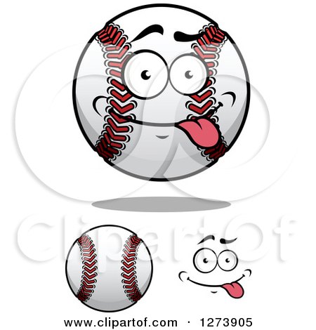 Clipart of Baseballs and a Face - Royalty Free Vector Illustration by Vector Tradition SM