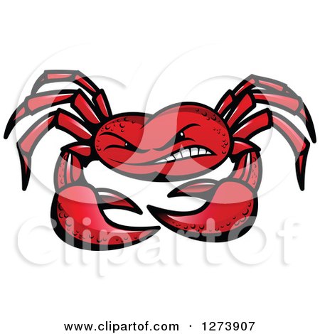 Clipart of a Tough Red Crab - Royalty Free Vector Illustration by Vector Tradition SM