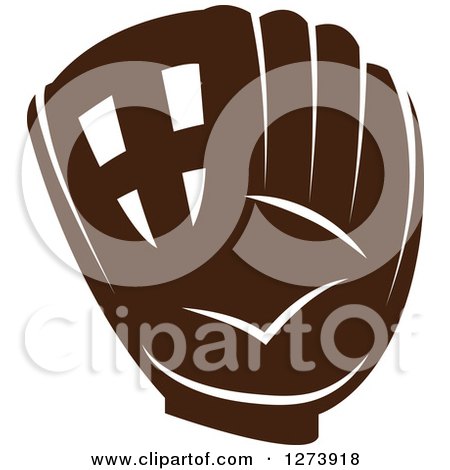 Clipart of a Brown Baseball Glove - Royalty Free Vector Illustration by Vector Tradition SM