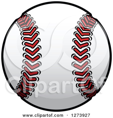 Clipart of a Baseball with Red Stitching - Royalty Free Vector Illustration by Vector Tradition SM