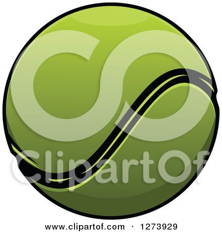 Clipart of a Green Tennis Ball - Royalty Free Vector Illustration by Vector Tradition SM