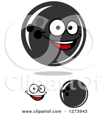 Clipart of Bowling Balls and a Face - Royalty Free Vector Illustration by Vector Tradition SM