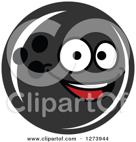 Clipart of a Smiling Bowling Ball Character - Royalty Free Vector Illustration by Vector Tradition SM