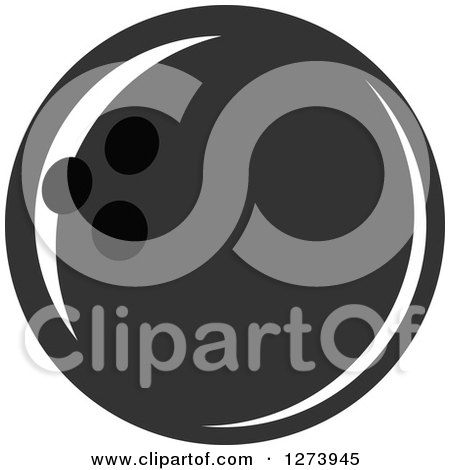 Clipart of a Grayscale Bowling Ball - Royalty Free Vector Illustration by Vector Tradition SM