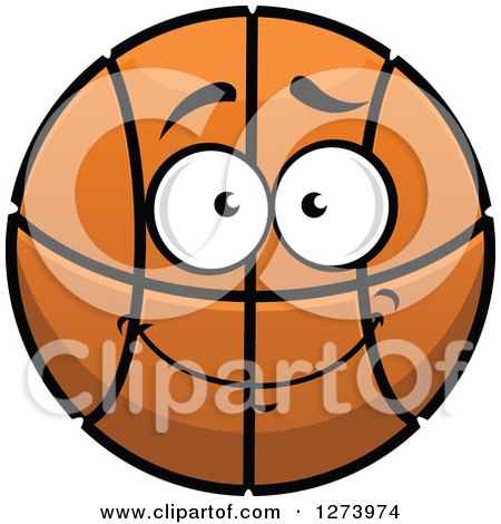 Clipart of a Basketball Character Smiling - Royalty Free Vector Illustration by Vector Tradition SM