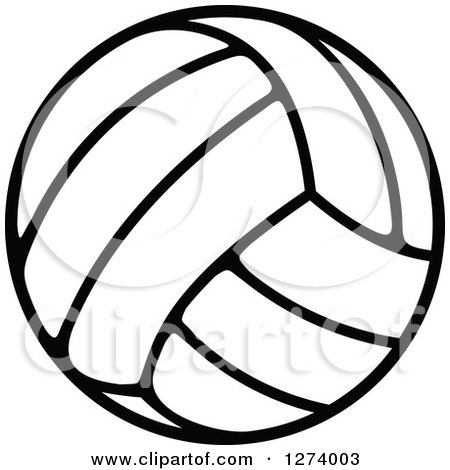 Clipart of a Black and White Volleyball - Royalty Free Vector Illustration by Vector Tradition SM