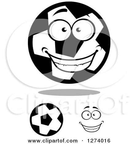 Clipart of Soccer Balls and a Face 2 - Royalty Free Vector Illustration by Vector Tradition SM
