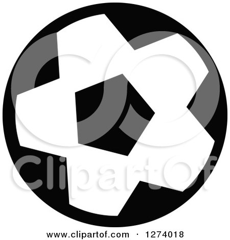 Clipart of a Black and White Soccer Ball 2 - Royalty Free Vector Illustration by Vector Tradition SM