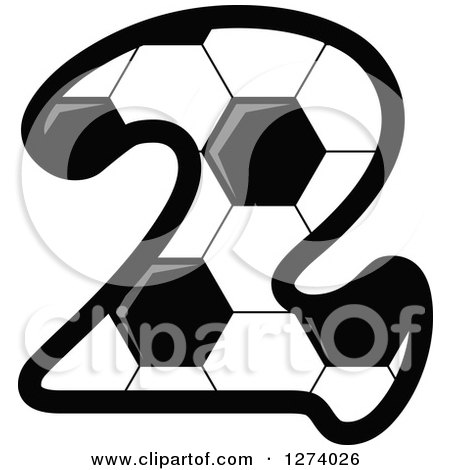 Clipart of a Soccer Ball Number Two - Royalty Free Vector Illustration by Vector Tradition SM