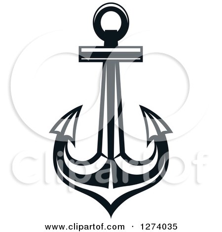 Clipart of a Dark Blue Nautical Anchor 21 - Royalty Free Vector Illustration by Vector Tradition SM