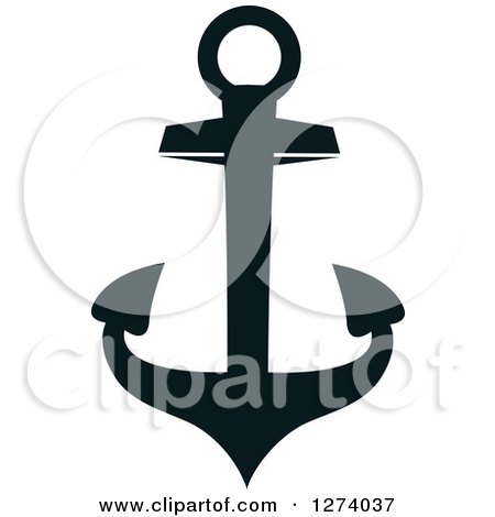 Clipart of a Dark Blue Nautical Anchor 23 - Royalty Free Vector Illustration by Vector Tradition SM