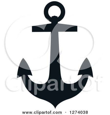 Clipart of a Dark Blue Nautical Anchor 24 - Royalty Free Vector Illustration by Vector Tradition SM
