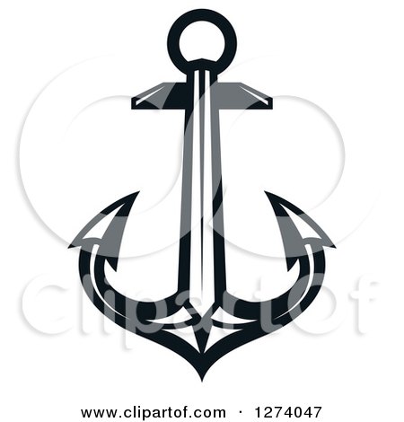 Clipart of a Dark Blue Nautical Anchor 28 - Royalty Free Vector Illustration by Vector Tradition SM