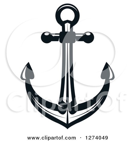 Clipart of a Dark Blue Nautical Anchor 30 - Royalty Free Vector Illustration by Vector Tradition SM