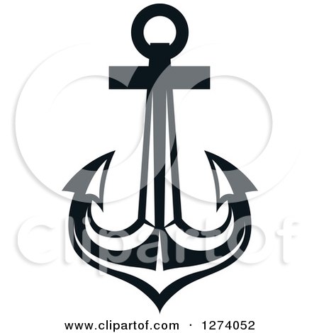 Clipart of a Dark Blue Nautical Anchor 19 - Royalty Free Vector Illustration by Vector Tradition SM