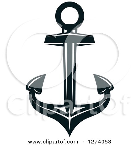 Clipart of a Dark Blue Nautical Anchor 20 - Royalty Free Vector Illustration by Vector Tradition SM