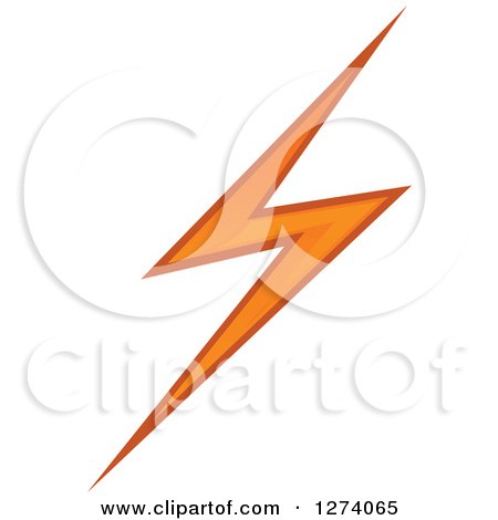 Clipart of a Bolt of Orange Lightning 6 - Royalty Free Vector Illustration by Vector Tradition SM