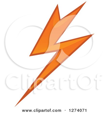 Clipart of a Bolt of Orange Lightning 5 - Royalty Free Vector Illustration by Vector Tradition SM