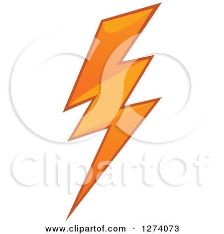 Clipart of a Bolt of Orange Lightning 4 - Royalty Free Vector Illustration by Vector Tradition SM