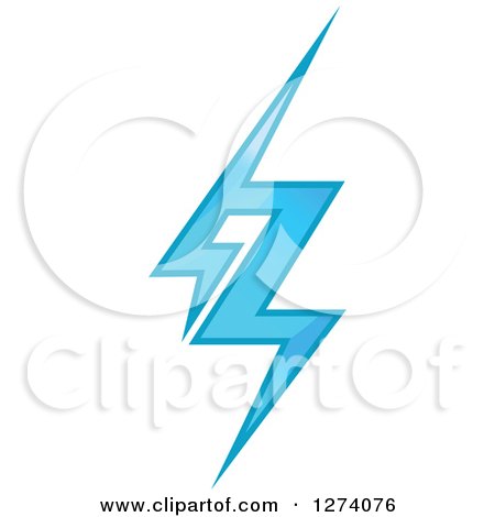 Clipart of a Bolt of Blue Lightning 11 - Royalty Free Vector Illustration by Vector Tradition SM